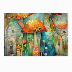 Whimsical Mushrooms Colorful Patterns Postcards 5  X 7  (pkg Of 10) by Loisa77