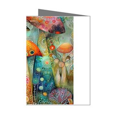 Whimsical Mushrooms Colorful Patterns Mini Greeting Cards (pkg Of 8) by Loisa77