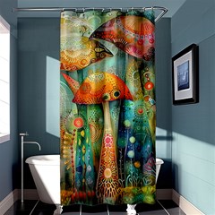 Whimsical Mushrooms Colorful Patterns Shower Curtain 36  X 72  (stall)  by Loisa77