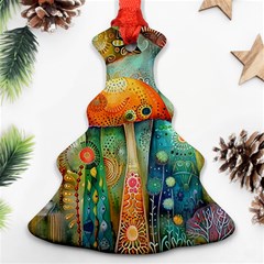 Whimsical Mushrooms Colorful Patterns Ornament (christmas Tree) 