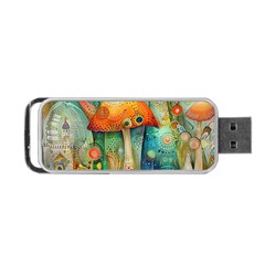 Whimsical Mushrooms Colorful Patterns Portable Usb Flash (one Side) by Loisa77