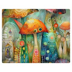 Whimsical Mushrooms Colorful Patterns Two Sides Premium Plush Fleece Blanket (teen Size) by Loisa77