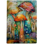 Whimsical Mushrooms Colorful Patterns A4 Acrylic Clipboard Back