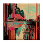 Backgrounds Multi Colored Abstract Tile Coaster Front