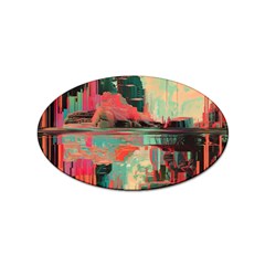 Backgrounds Multi Colored Abstract Sticker (oval) by Loisa77