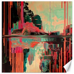 Backgrounds Multi Colored Abstract Canvas 20  X 20  by Loisa77