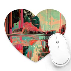 Backgrounds Multi Colored Abstract Heart Mousepad by Loisa77