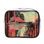 Backgrounds Multi Colored Abstract Mini Toiletries Bag (One Side) Front