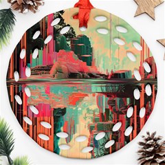 Backgrounds Multi Colored Abstract Round Filigree Ornament (two Sides)