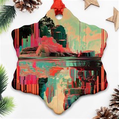 Backgrounds Multi Colored Abstract Snowflake Ornament (two Sides)