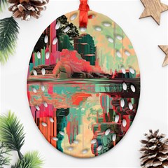 Backgrounds Multi Colored Abstract Oval Filigree Ornament (two Sides)