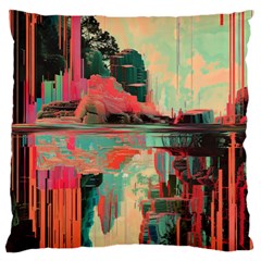 Backgrounds Multi Colored Abstract Large Cushion Case (one Side) by Loisa77