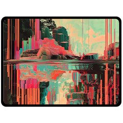 Backgrounds Multi Colored Abstract Two Sides Fleece Blanket (large) by Loisa77