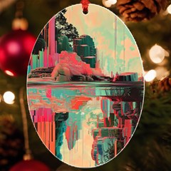 Backgrounds Multi Colored Abstract Uv Print Acrylic Ornament Oval by Loisa77