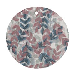 Leaves Pattern Background Nature Ornament (round) by Loisa77