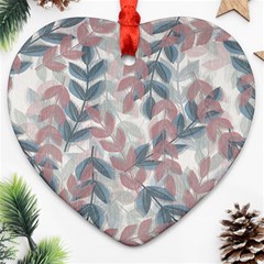 Leaves Pattern Background Nature Ornament (heart)