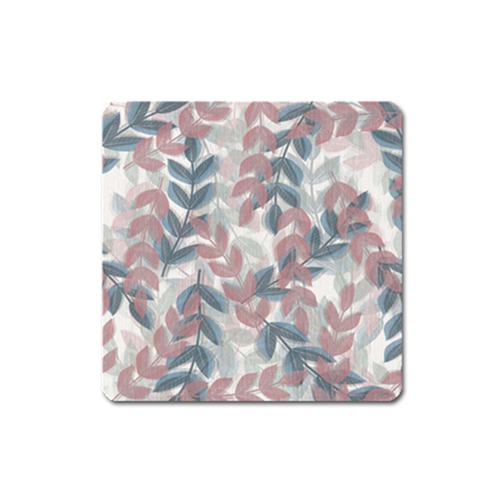 Leaves Pattern Background Nature Square Magnet