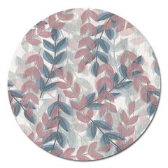 Leaves Pattern Background Nature Magnet 5  (round) by Loisa77