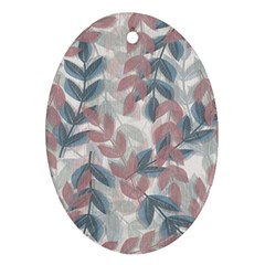 Leaves Pattern Background Nature Oval Ornament (two Sides)