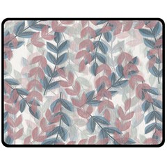 Leaves Pattern Background Nature Two Sides Fleece Blanket (medium) by Loisa77