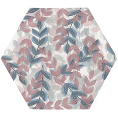 Leaves Pattern Background Nature Wooden Puzzle Hexagon by Loisa77