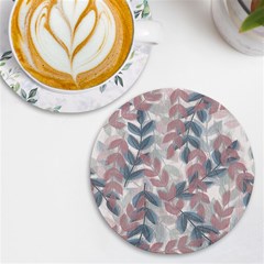 Leaves Pattern Background Nature Uv Print Round Tile Coaster by Loisa77