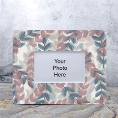 Leaves Pattern Background Nature White Tabletop Photo Frame 4 x6  by Loisa77