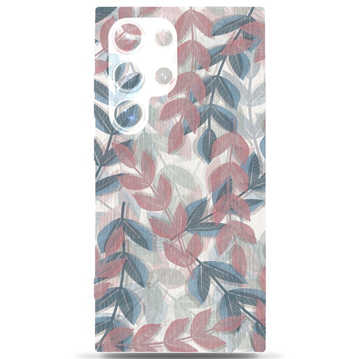 Leaves Pattern Background Nature Samsung Galaxy S24 Ultra 6.9 Inch Black TPU UV Case