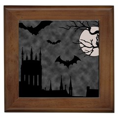 Halloween Background Halloween Scene Framed Tile by Ket1n9