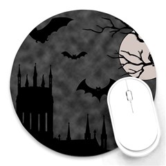 Halloween Background Halloween Scene Round Mousepad by Ket1n9