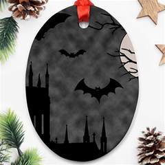 Halloween Background Halloween Scene Ornament (oval)