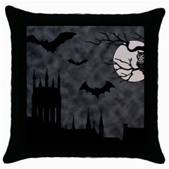 Halloween Background Halloween Scene Throw Pillow Case (black) by Ket1n9