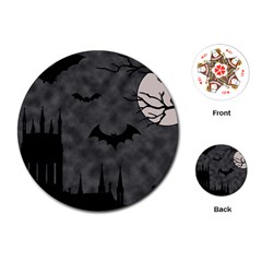 Halloween Background Halloween Scene Playing Cards Single Design (round)