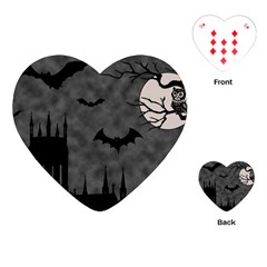 Halloween Background Halloween Scene Playing Cards Single Design (heart)