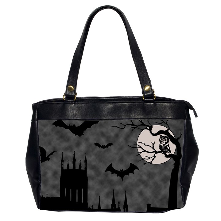 Halloween Background Halloween Scene Oversize Office Handbag (2 Sides)