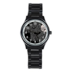 Halloween Background Halloween Scene Stainless Steel Round Watch by Ket1n9