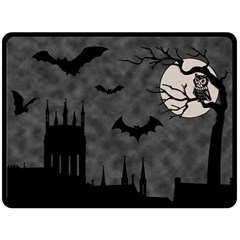 Halloween Background Halloween Scene Two Sides Fleece Blanket (large) by Ket1n9