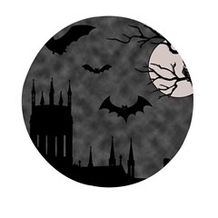 Halloween Background Halloween Scene Mini Round Pill Box by Ket1n9