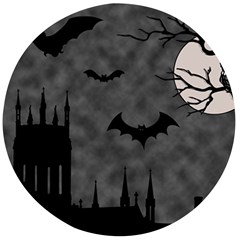 Halloween Background Halloween Scene Wooden Bottle Opener (round) by Ket1n9