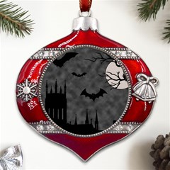 Halloween Background Halloween Scene Metal Snowflake And Bell Red Ornament