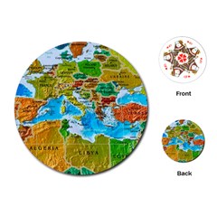 World Map Playing Cards Single Design (round)