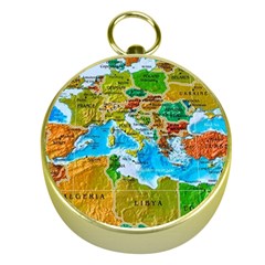 World Map Gold Compasses by Ket1n9