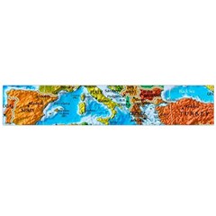 World Map Large Premium Plush Fleece Scarf 