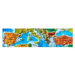 World Map Oblong Satin Scarf (16  X 60 ) by Ket1n9