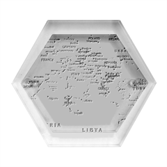 World Map Hexagon Wood Jewelry Box by Ket1n9