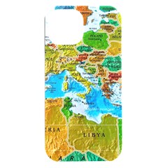 World Map Iphone 15 Plus Black Uv Print Pc Hardshell Case