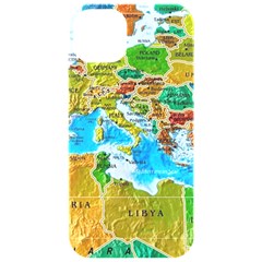 World Map Iphone 15 Pro Black Uv Print Pc Hardshell Case