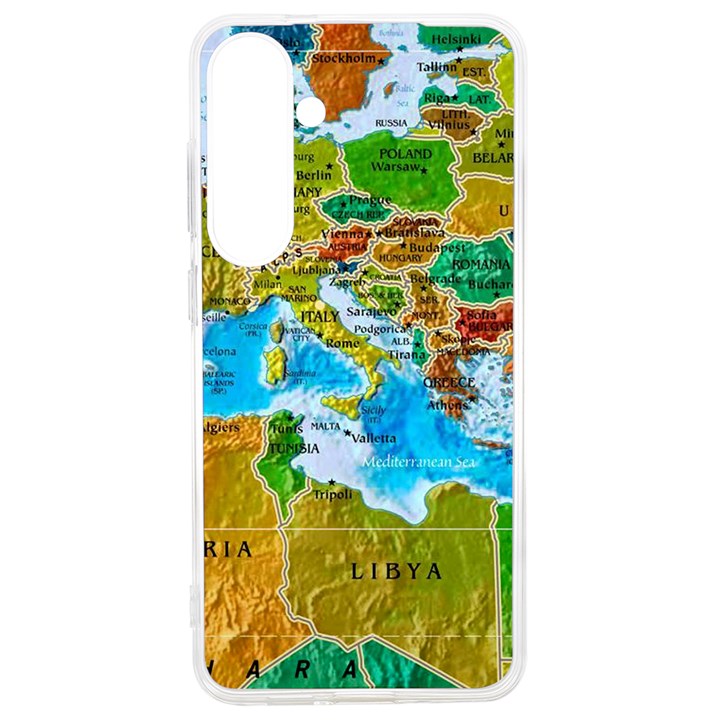 World Map Samsung Galaxy S24 Ultra 6.9 Inch TPU UV Case