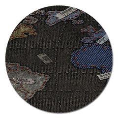 World Map Magnet 5  (round)