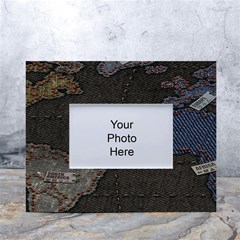 World Map White Tabletop Photo Frame 4 x6  by Ket1n9